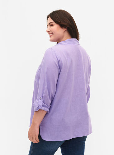 Koszula zapinana na guziki, Lavender, Model image number 1