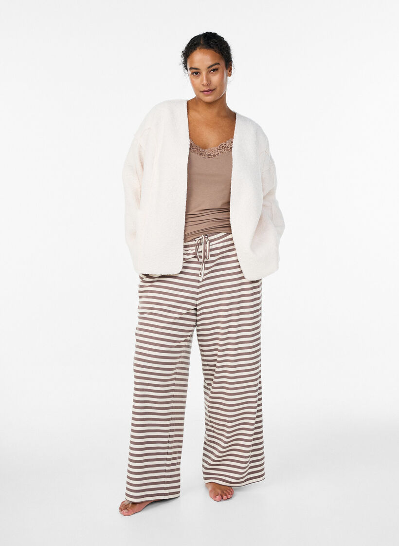 Luzny kardigan z kieszeniami, Biały, Model image number 1