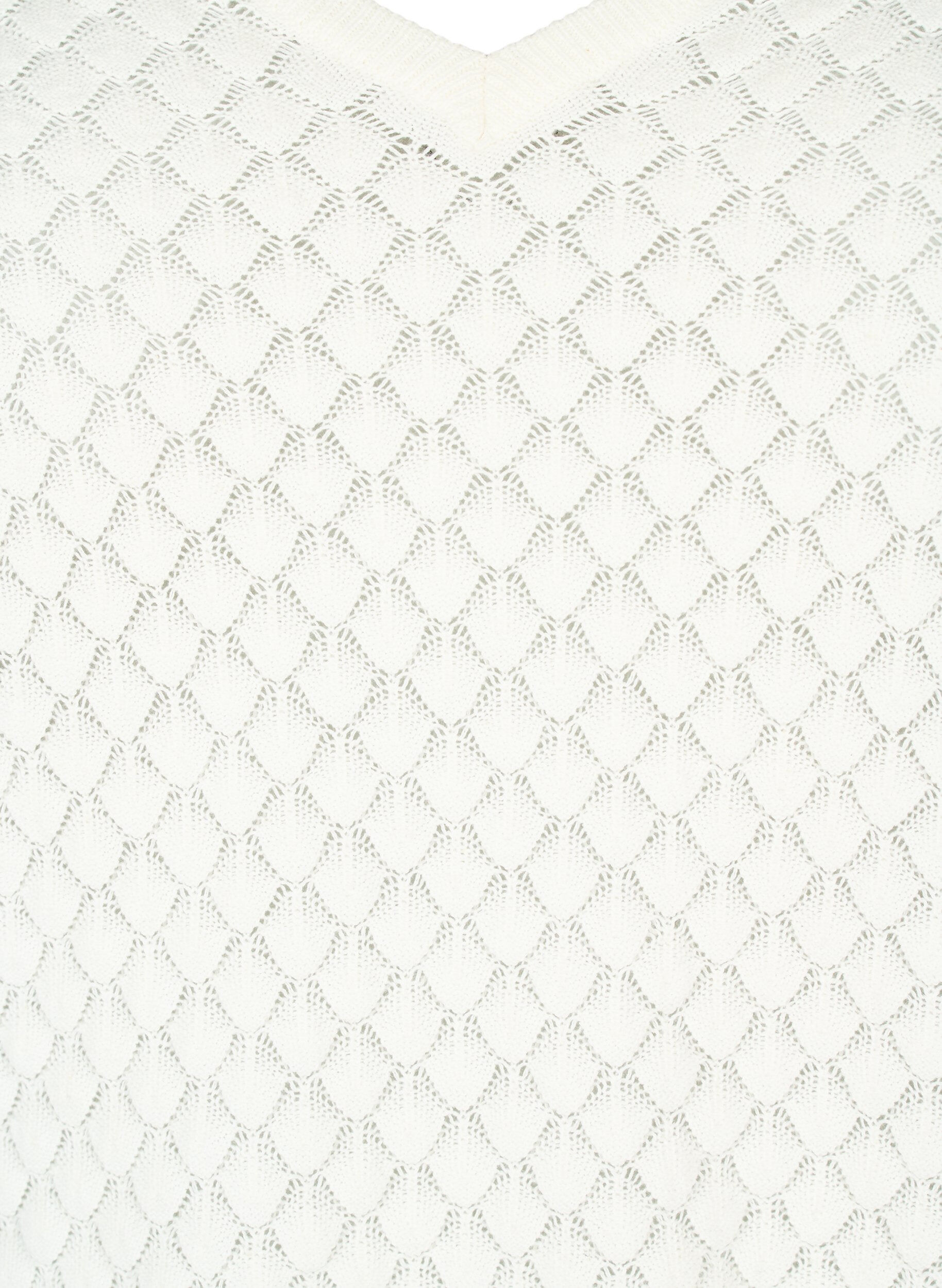 Zizzi Wzorzysty sweter z bawelny organicznej, Cloud Dancer, Packshot image number 2