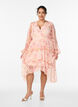 Kwiatowa sukienka midi ze szifonem i marszczona talia, Pomarańczowy, Model image number 0