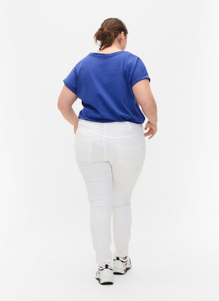 Bardzo waskie jeansy Amy z wysokim stanem, White, Model image number 1