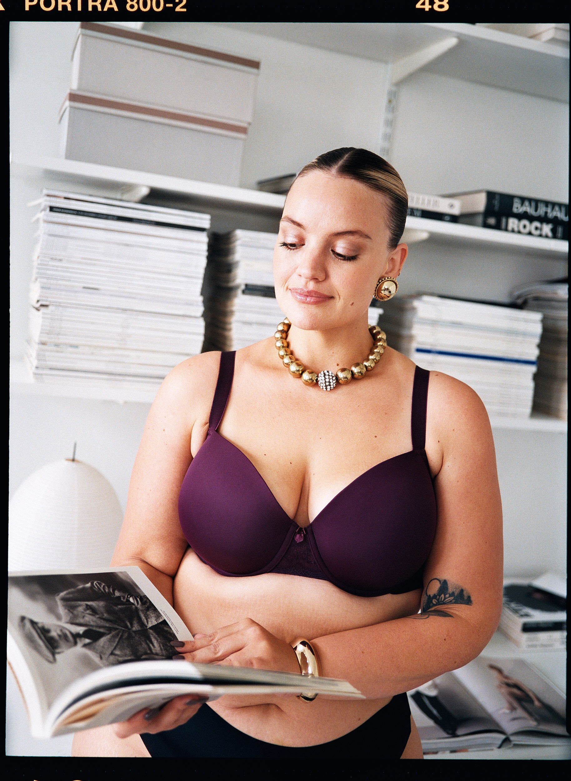 Zizzi Usztywniany biustonosz z siateczka, Fioletowy, Image image number 0