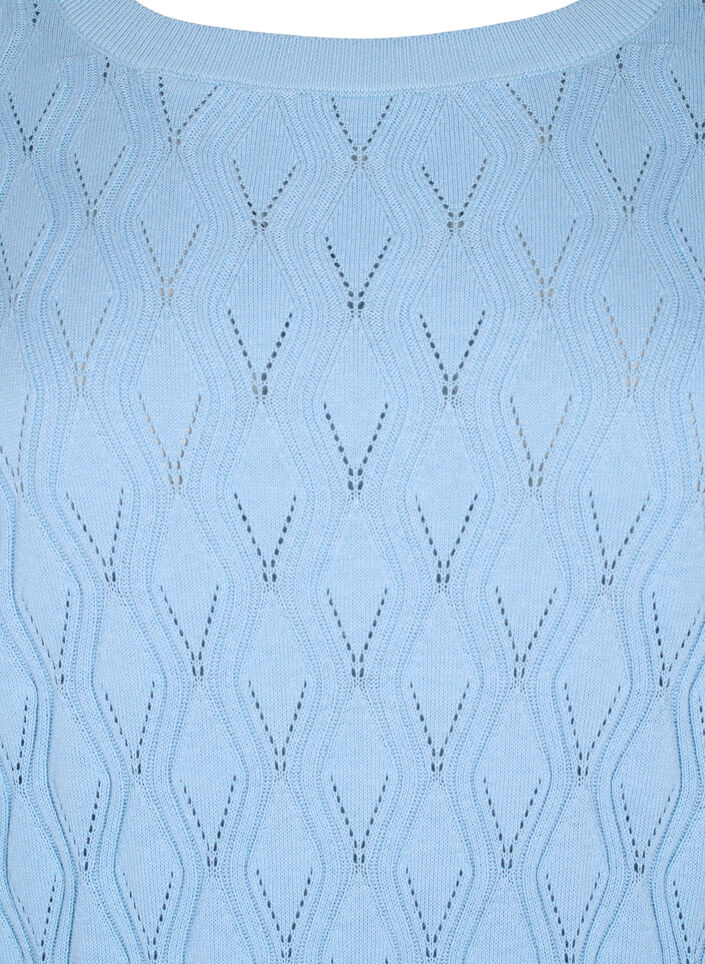 Pulower z azurowym wzorem i dekoltem w lódke, Blue Bell, Packshot image number 2