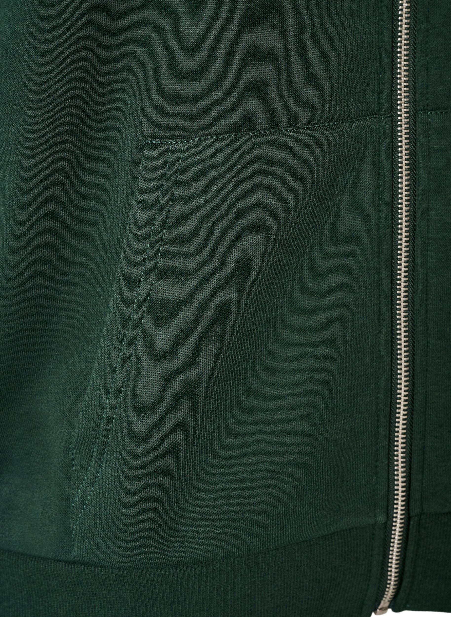 ZizziBluza z kapturem, zamkiem blyskawicznym i kieszeniami, Zielony, Packshot image number 3