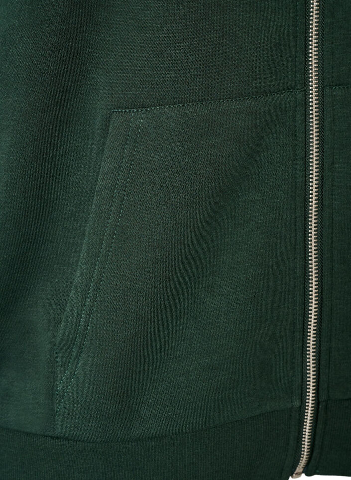 Bluza z kapturem, zamkiem blyskawicznym i kieszeniami, Zielony, Packshot image number 3