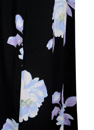 Wiskozowa sukienka w kwiaty z krótkimi rekawami, Black Big Flower AOP, Packshot image number 3