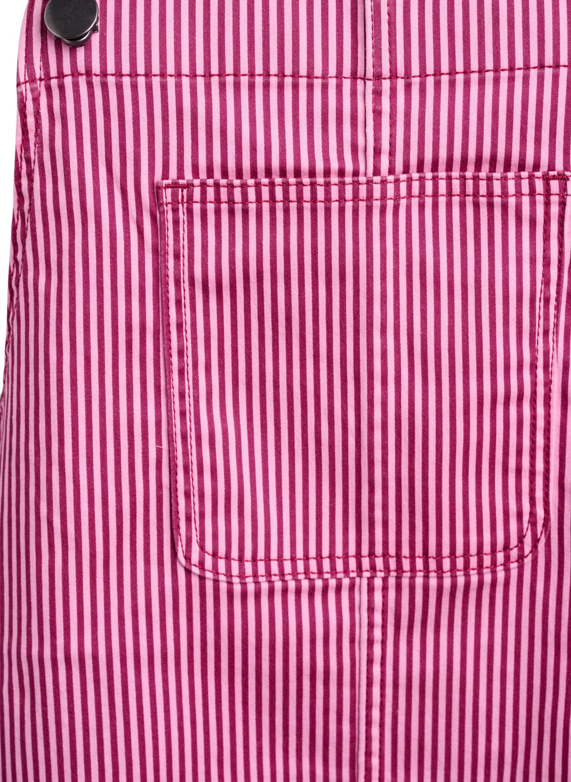 Zizzi Kr&oacute;tka sukienka ogrodniczka w paski, Red Stripe, Packshot image number 2