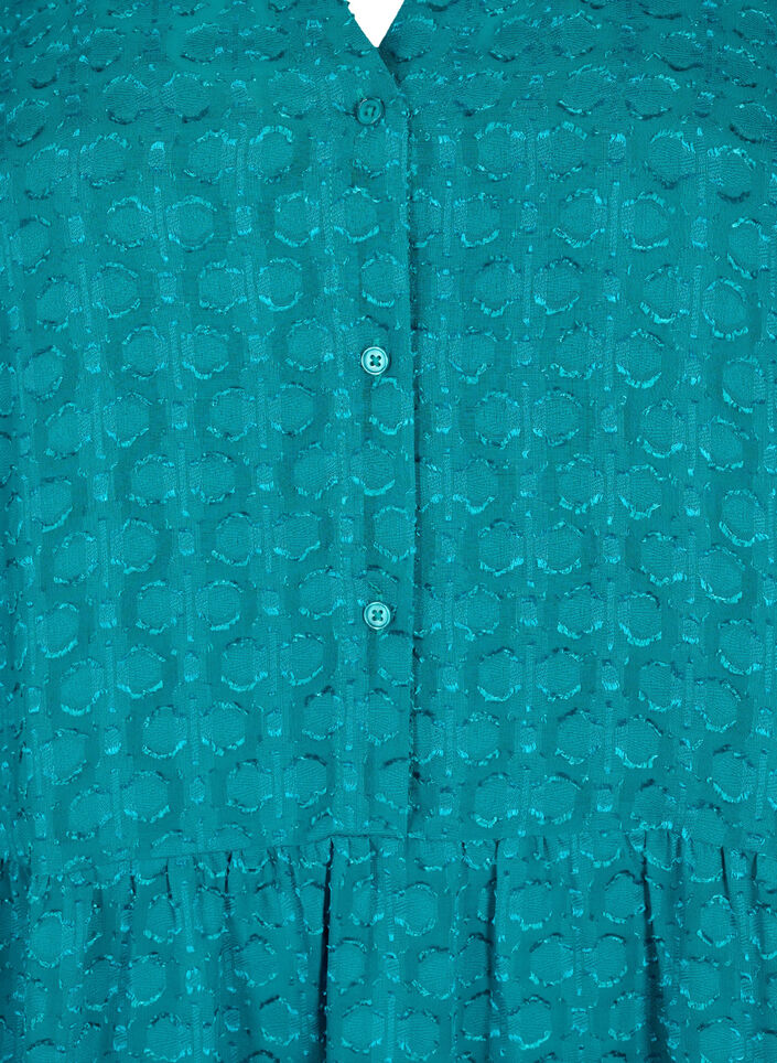 Zakardowa sukienka z kolnierzykiem z falbana, Deep Lake, Packshot image number 2