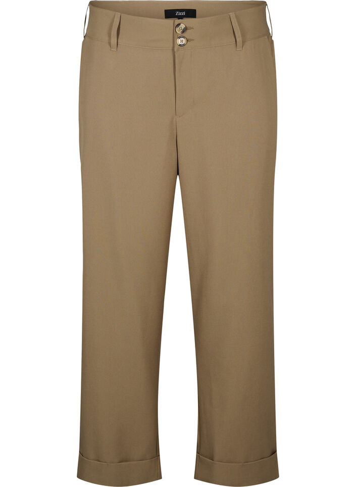 Podwijane spodnie z wysokim stanem, Petrified Oak, Packshot image number 0