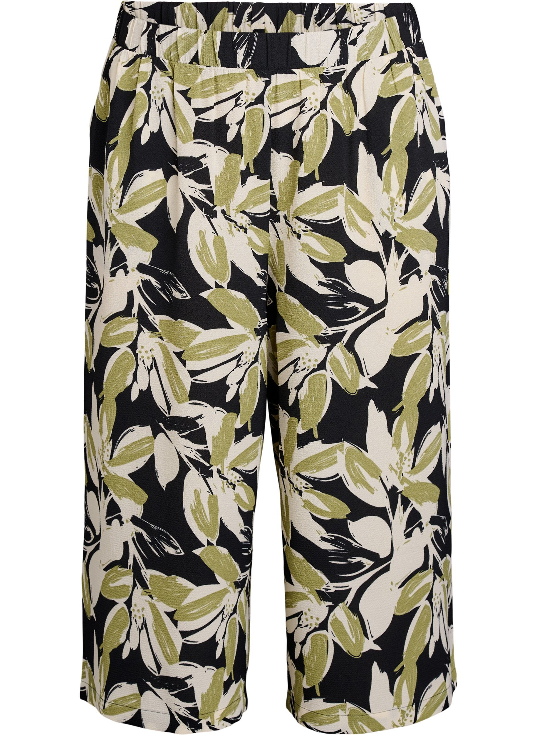 ZizziSpodnie culotte z nadrukiem, Czarne, Packshot image number 0