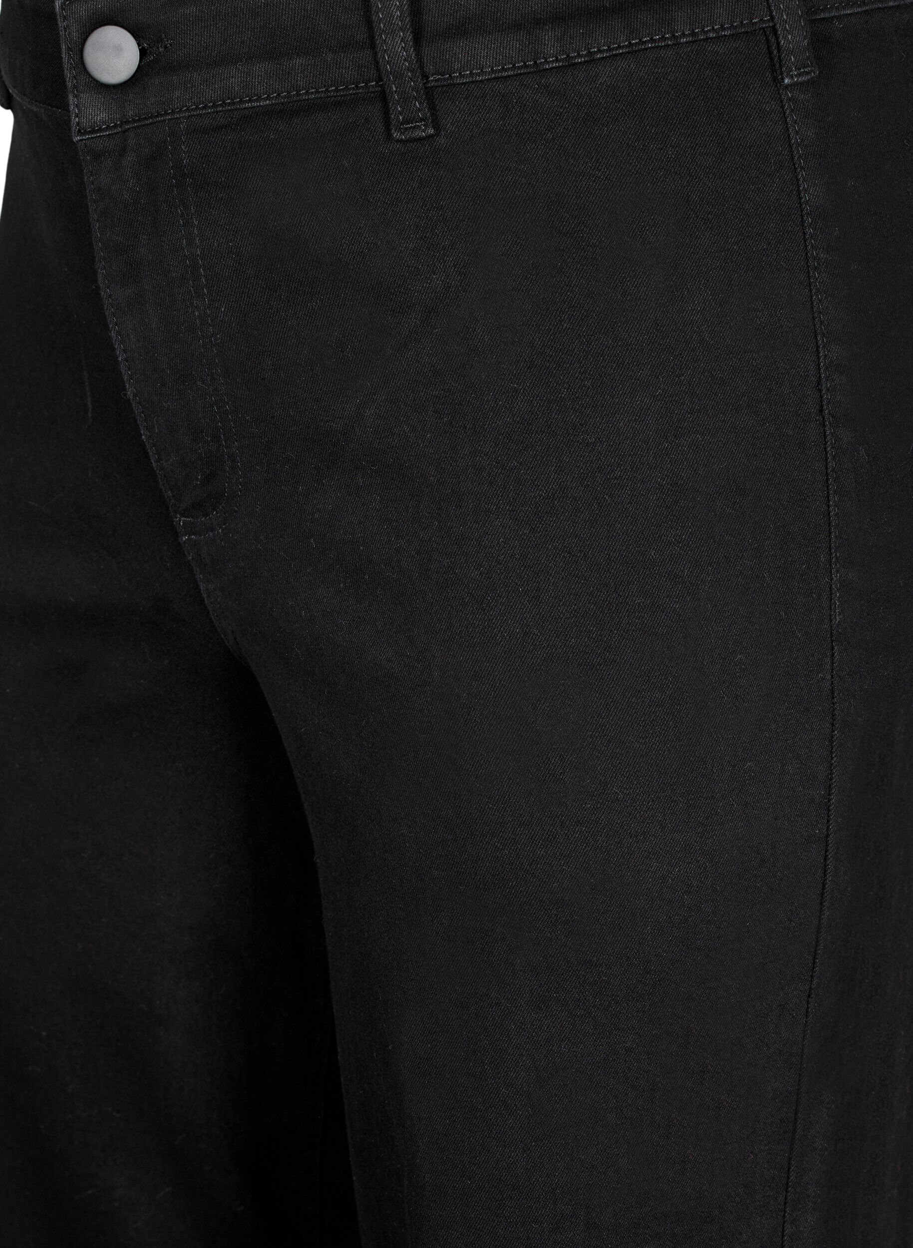 Zizzi  Jeansy z wysokim stanem i szerokimi nogawkami, Czarne, Packshot image number 2