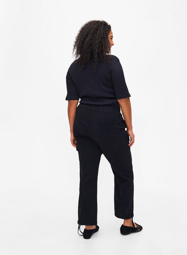 Luzne, bawelniane spodnie bojówki, Black, Model image number 1
