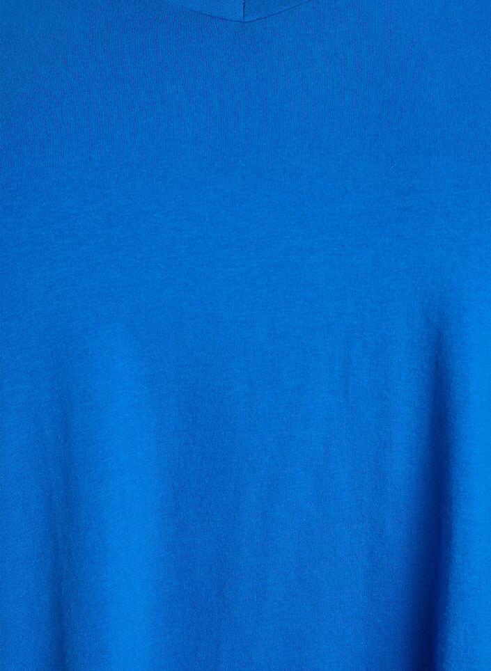 Bawelniana koszulka w jednolitym kolorze, Niebieskie, Packshot image number 2