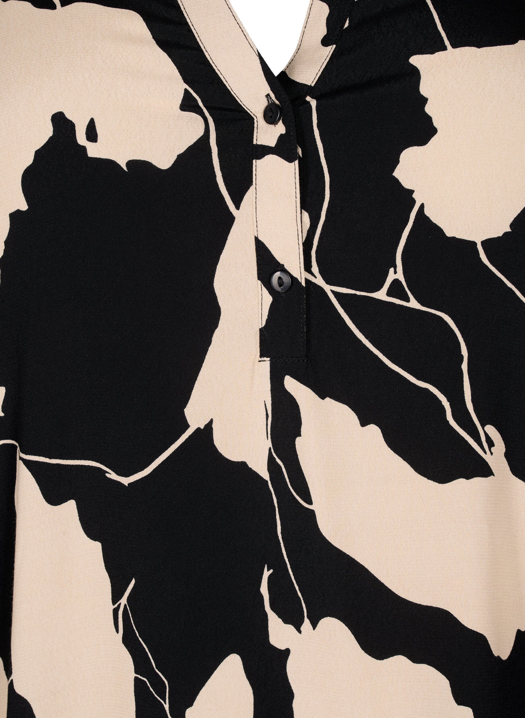 Zizzi Bluzka z&nbsp;wiskozy z&nbsp;nadrukiem, Black AOP, Packshot image number 2