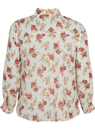 Flash – koszula w kwiaty z dlugim rekawem, Off White Flower, Packshot image number 1