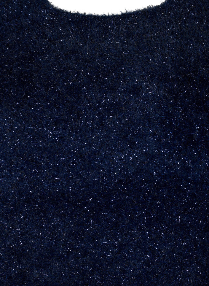 Dzianinowa bluzka z brokatowa nitka, Niebieskie, Packshot image number 2