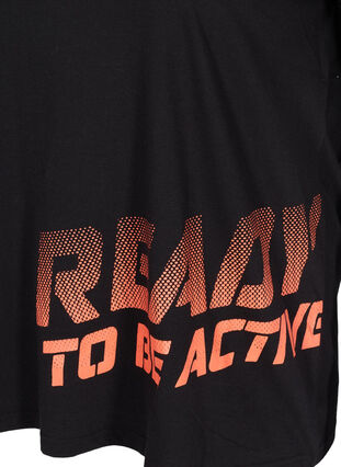 Sportowa koszulka z nadrukiem, Black w. Stripe Move, Packshot image number 3