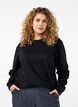 Bluza z okraglym dekoltem, Czarne, Model image number 0