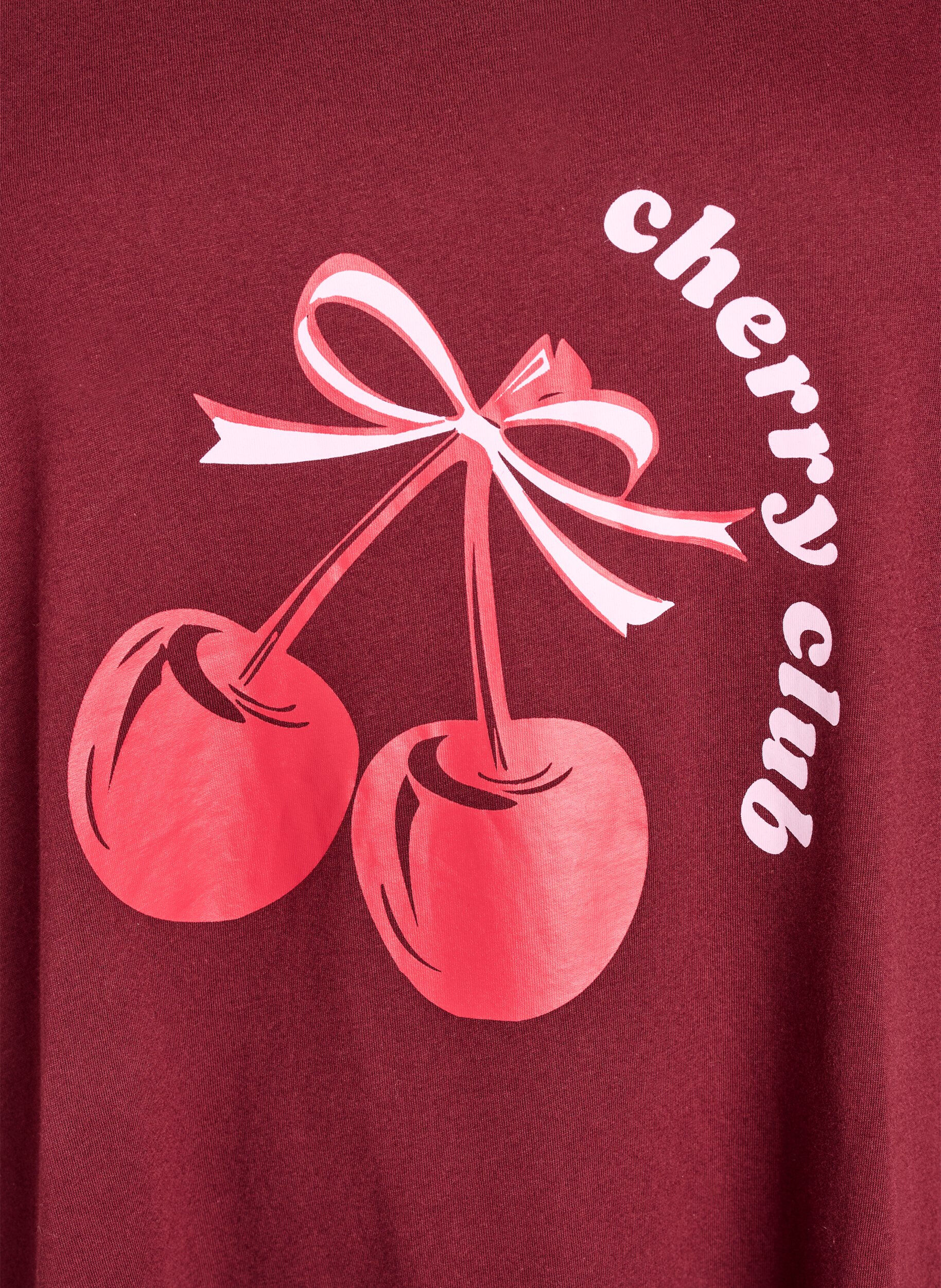 ZizziKoszula nocna z kr&oacute;tkim rekawem, wykonana z bawelny organicznej, Czerwony, Packshot image number 2