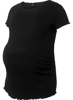 Koszulka ciazowa w prazki, Black, Packshot image number 0