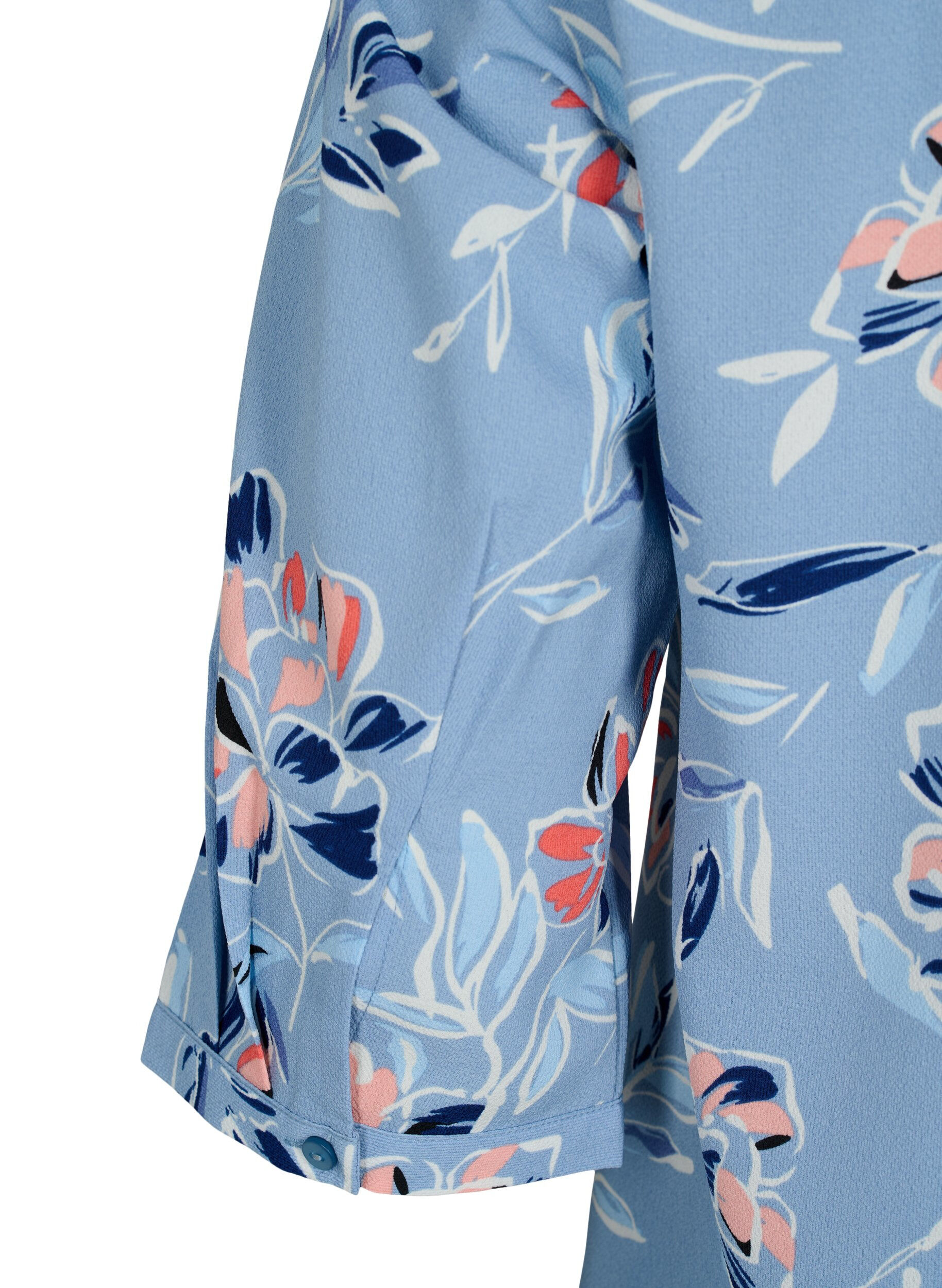 Zizzi Bluzka w kwiaty z rekawami 3/4, Outline Flower, Packshot image number 3