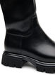 Dlugie buty ze sztucznej sk&oacute;ry z grubego podeszwa, Czarne, Packshot image number 2