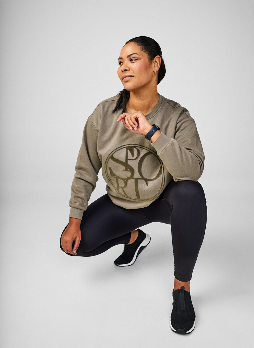 Bluza z motywem, Walnut, Image image number 0