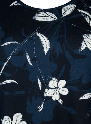 Bluzka w kwiaty z dlugim rekawem, Navy B. Flower AOP, Packshot image number 2