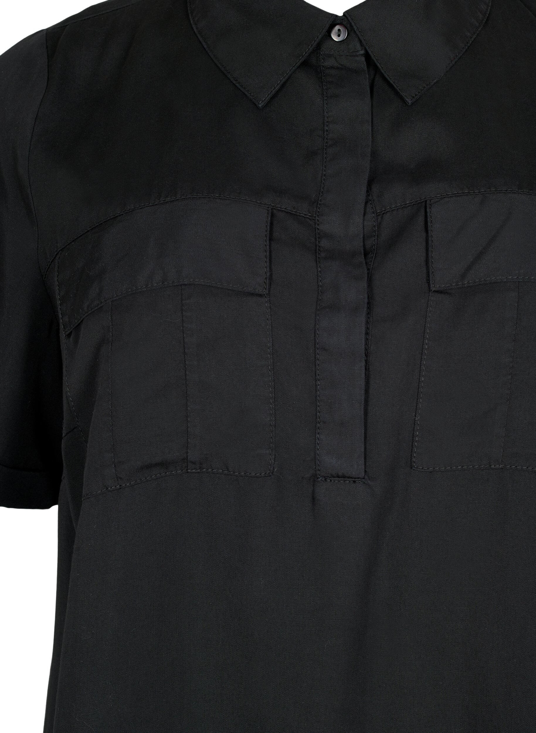 Zizzi  Tunika z kr&oacute;tkim rekawem z lyocellu (TENCEL&trade;), Black, Packshot image number 2