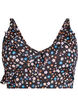 Kwiatowy stanik bikini z falbankami, Brązowy, Packshot image number 0