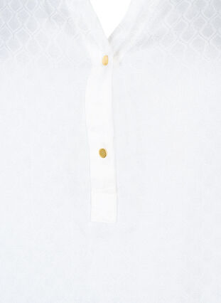Wiskozowa tunika ze wzorem ton w ton, Bright White, Packshot image number 2