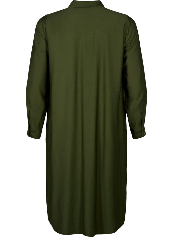 Sukienka koszulowa z kieszeniami, Winter Moss, Packshot image number 1