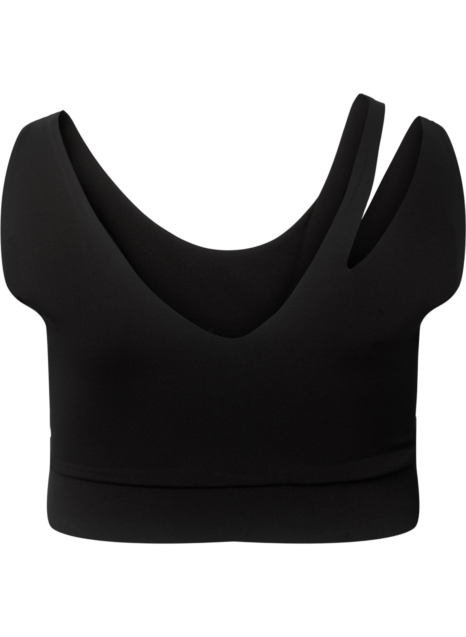 Zizzi Sports bra with cut out part, Black, Packshot image number 1