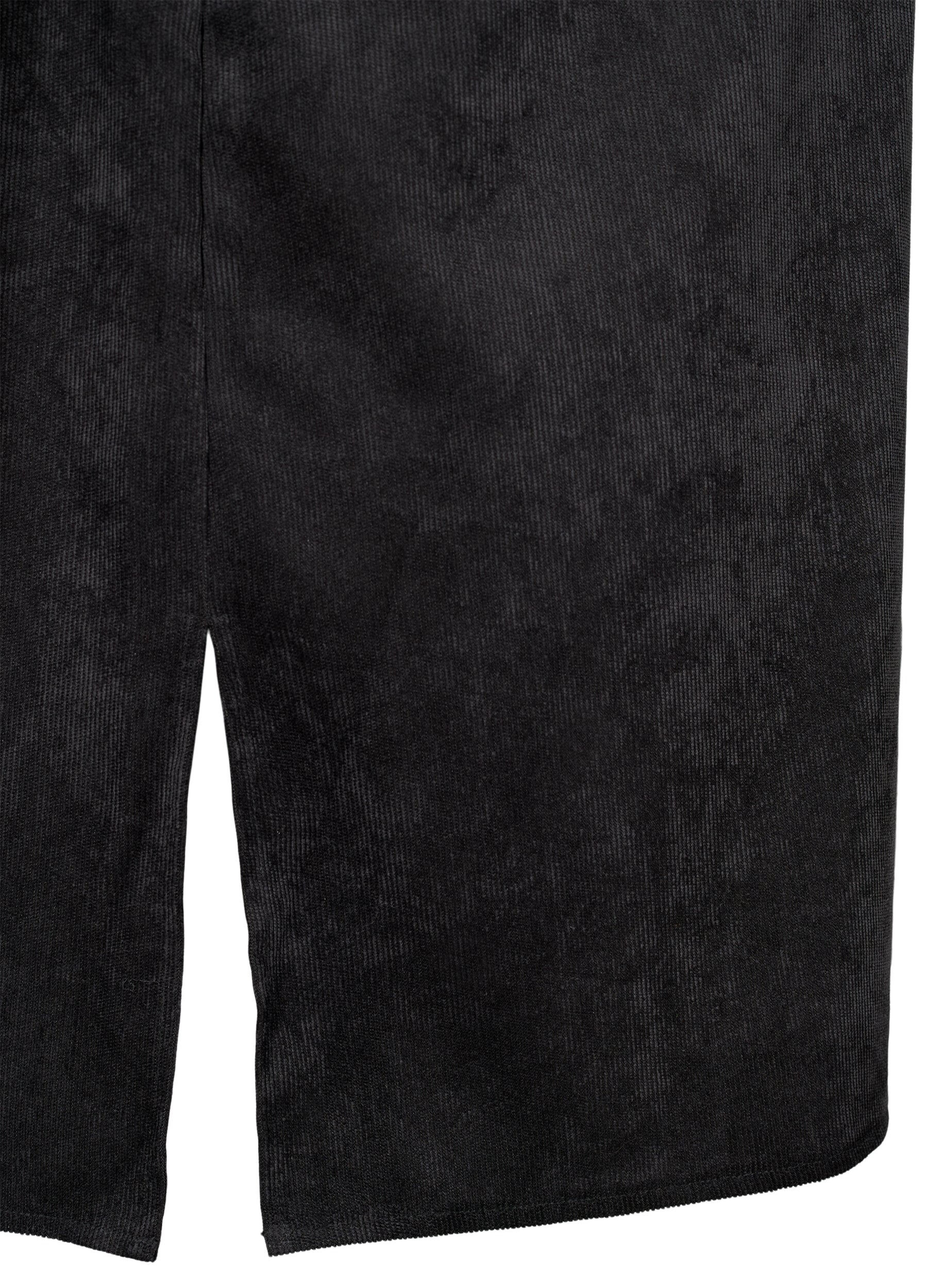 Zizzi Sztruksowa sukienka z rekawem 3/4 i guzikami, Black, Packshot image number 2