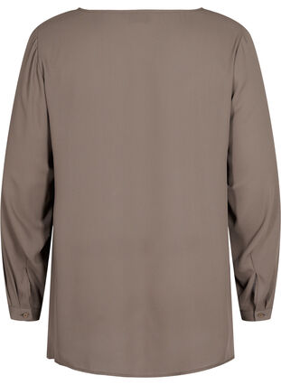 Jednokolorowa koszula z dekoltem w szpic, Falcon, Packshot image number 1