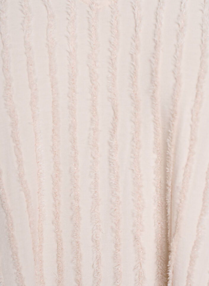 Bluzka z krótkim rekawem i tekstura w paski, Beżowy, Packshot image number 2