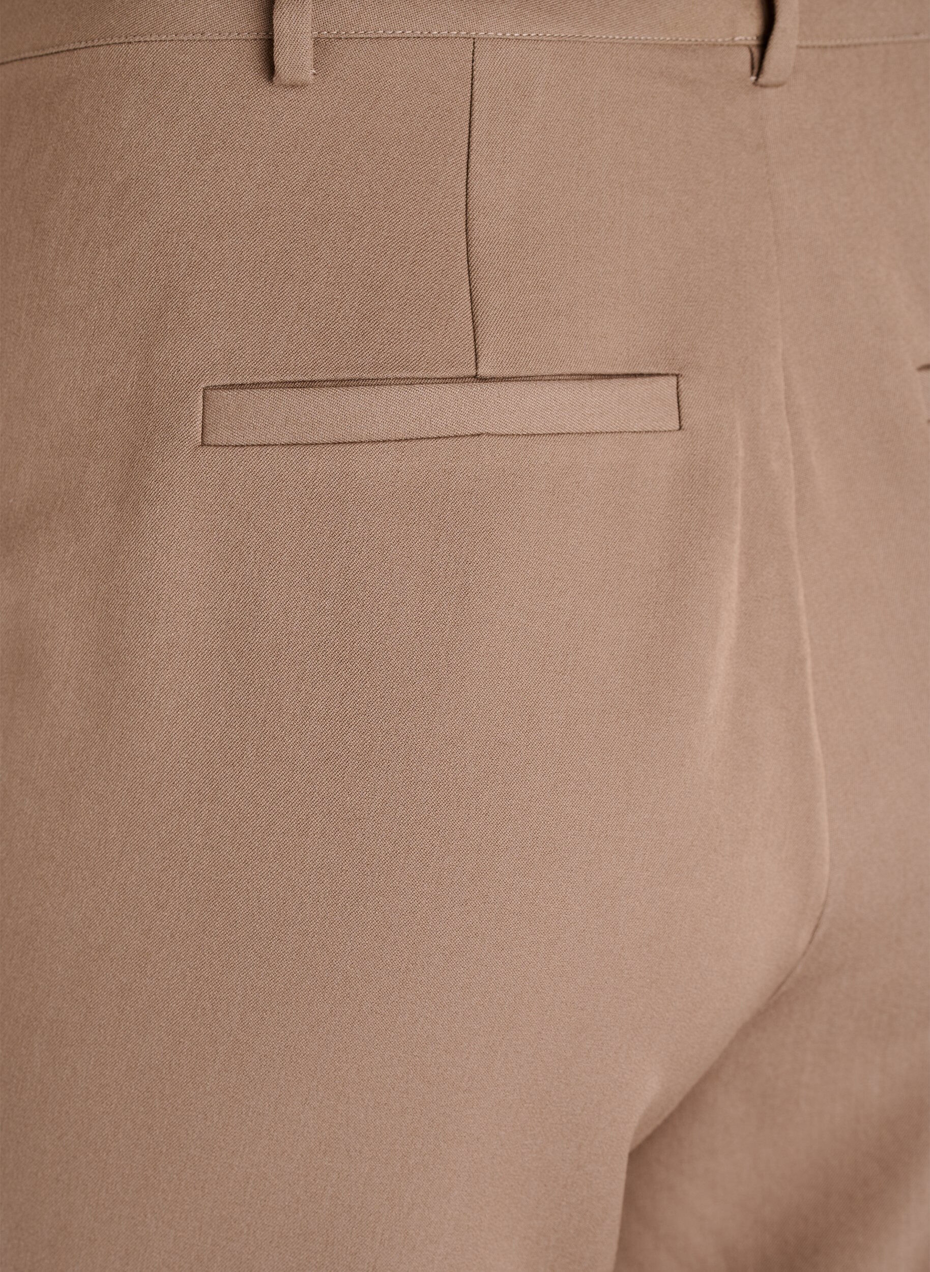 Zizzi Dopasowane spodnie z wysokim stanem i prostymi nogawkami, Brązowy, Packshot image number 3