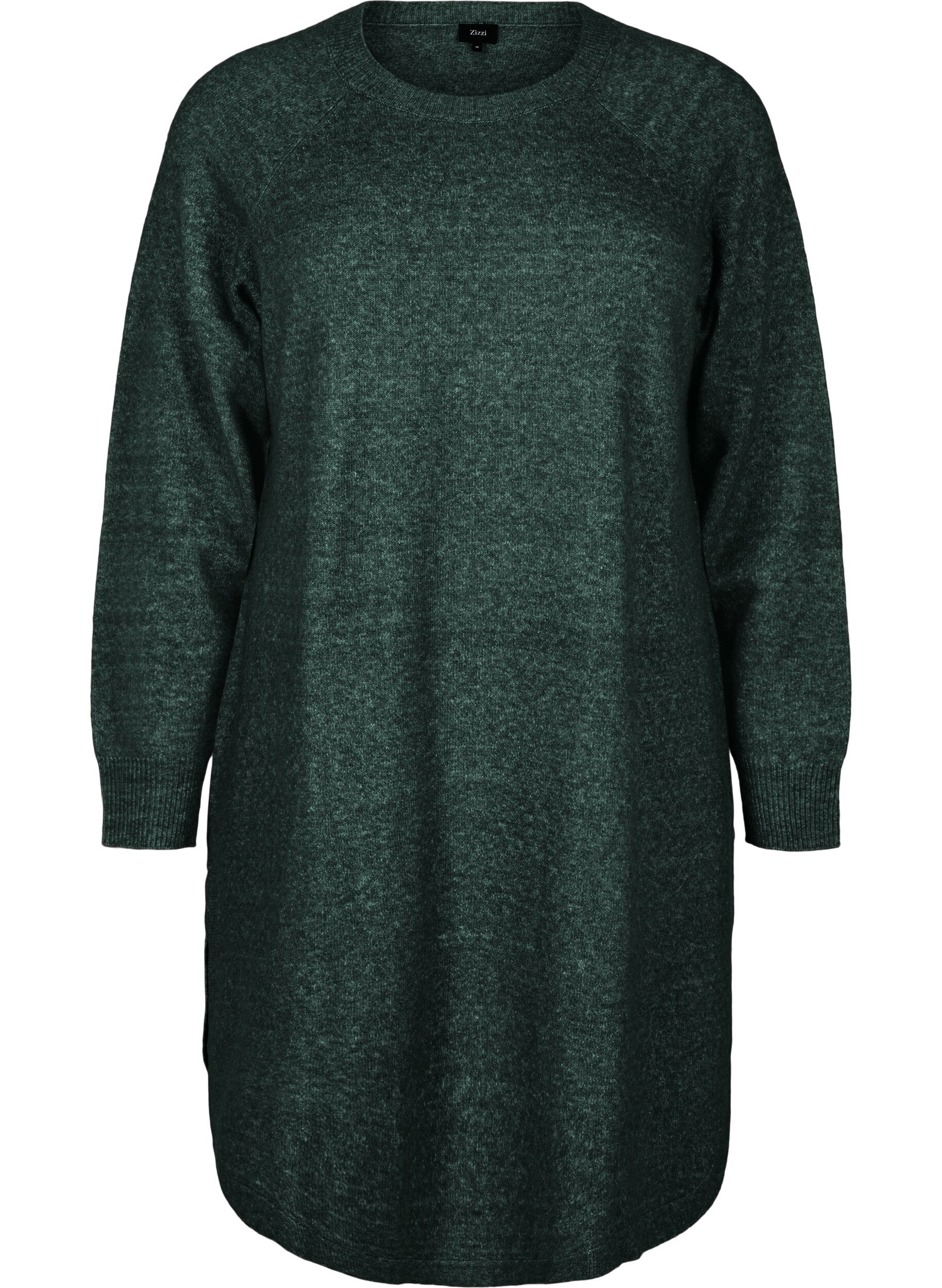 Kr&oacute;tka dzianinowa sukienka z okraglym dekoltem