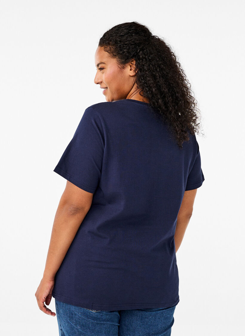 T-shirt z bawelny organicznej z nadrukiem, Night Sky Printet, Model image number 1