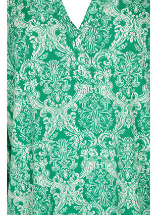 Drukowany wiskozowy top z marszczeniem, Jolly Green Oriental, Packshot image number 2
