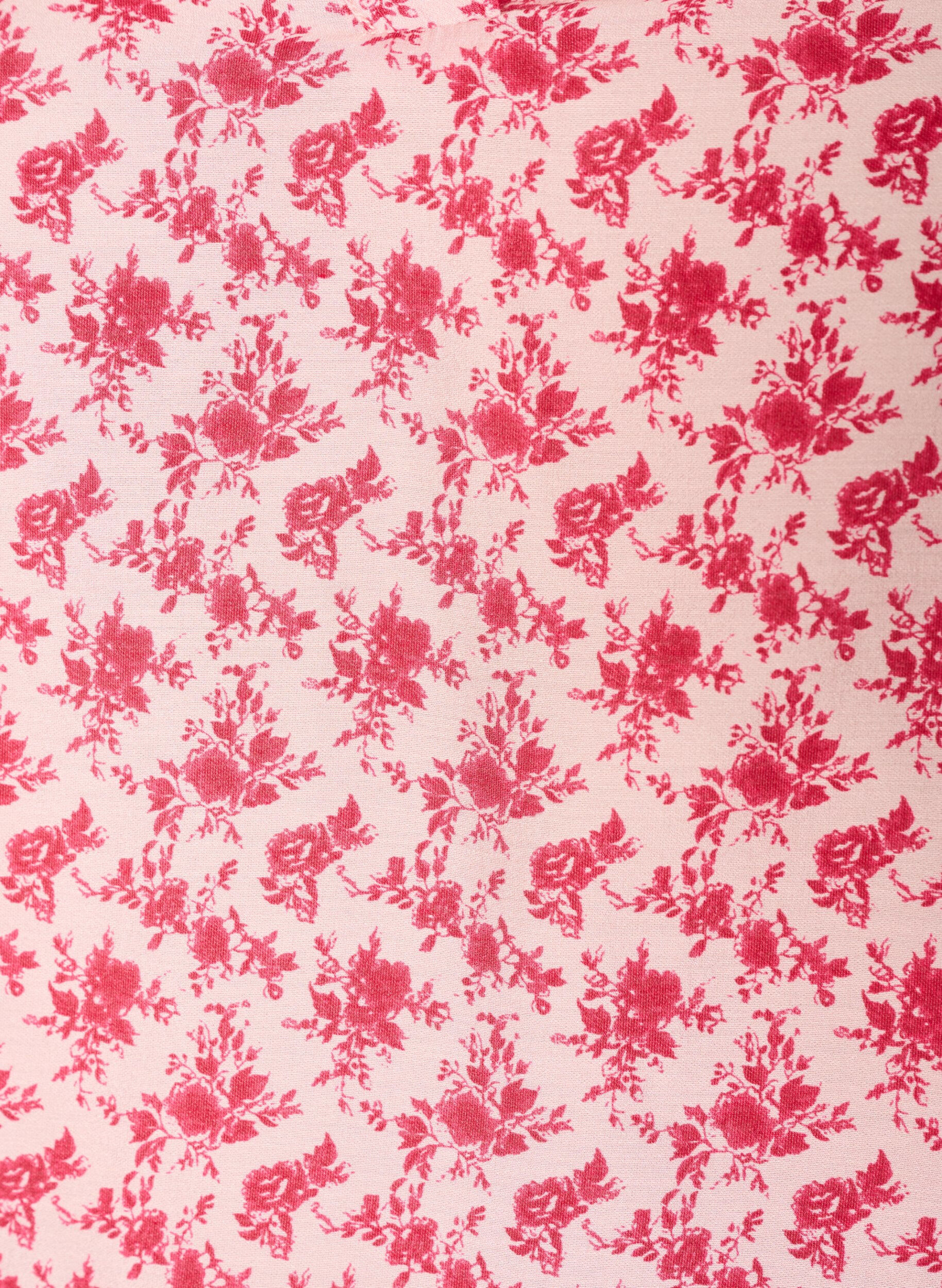 ZizziBluzka z wiskozy z kwiatowym wzorem i bufiastymi rekawami, Czerwony, Packshot image number 2