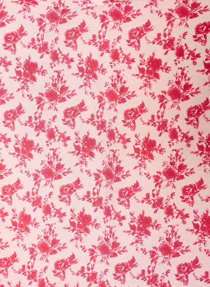 Bluzka z wiskozy z kwiatowym wzorem i bufiastymi rekawami, Czerwony, Packshot image number 2