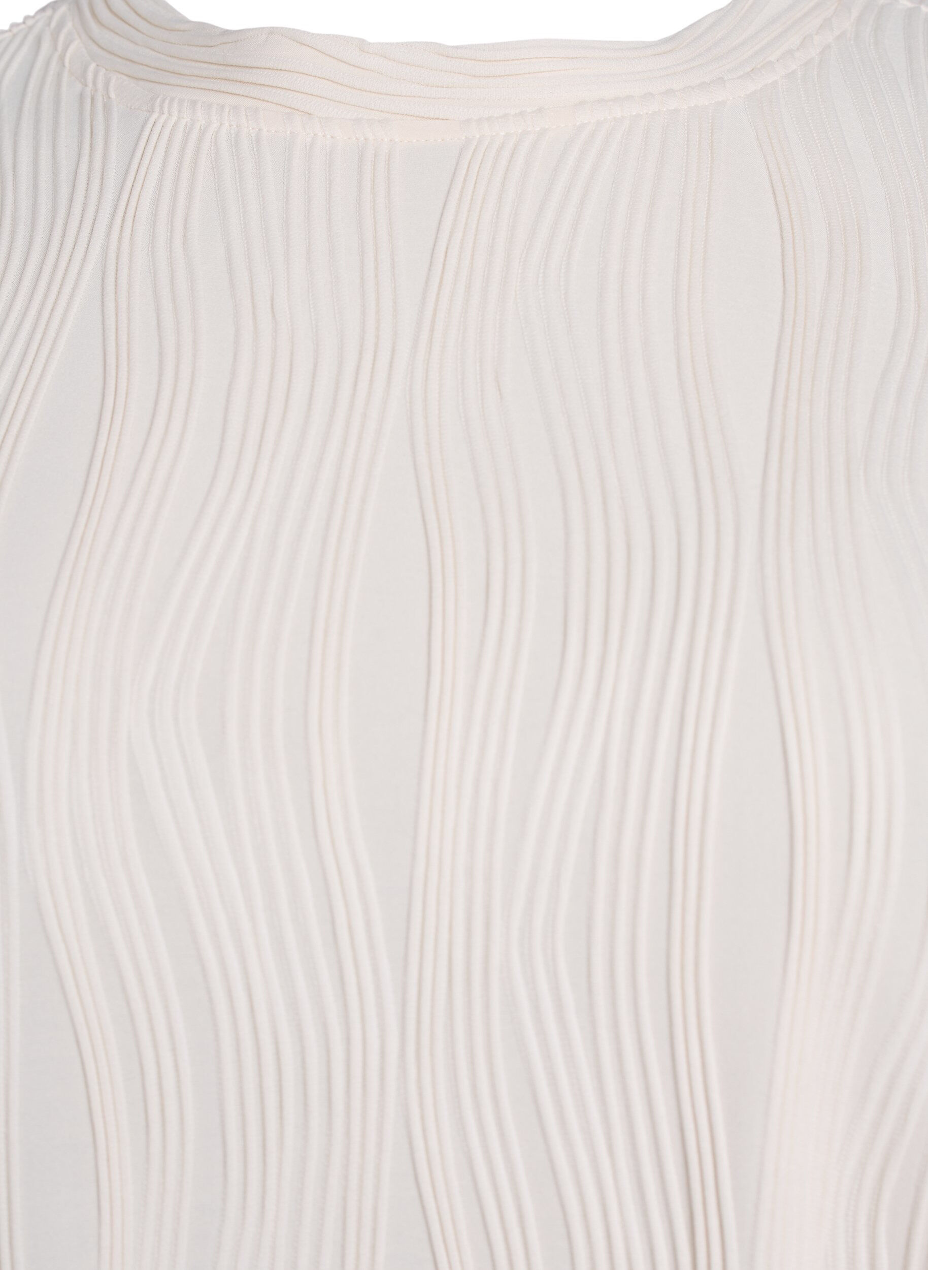 Zizzi Bluzka z kr&oacute;tkim rekawem i falista faktura, Beżowy, Packshot image number 2