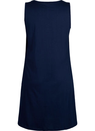 Trapezowa sukienka z bawelny bez rekawów, Navy Blazer solid, Packshot image number 1