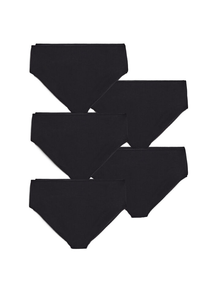  Bawelniane majtki 5-pack z regularna talia, Czarne, Packshot image number 1