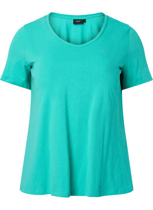 Podstawowa, gladka bawelniana koszulka, Aqua Green, Packshot image number 0