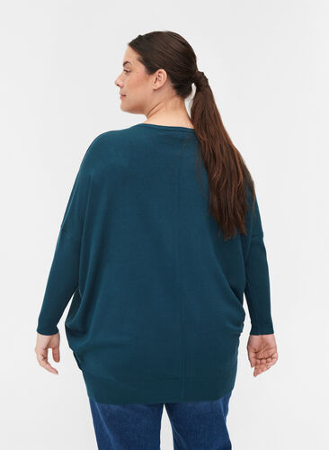 Dzianinowy sweter z okraglym dekoltem, Reflecting Pond, Model image number 1