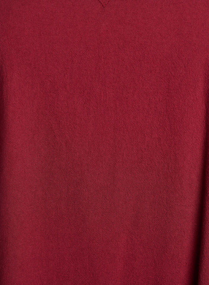 Krótka bawelniana sukienka z dekoltem w szpic, Ciemnobordowy, Packshot image number 2