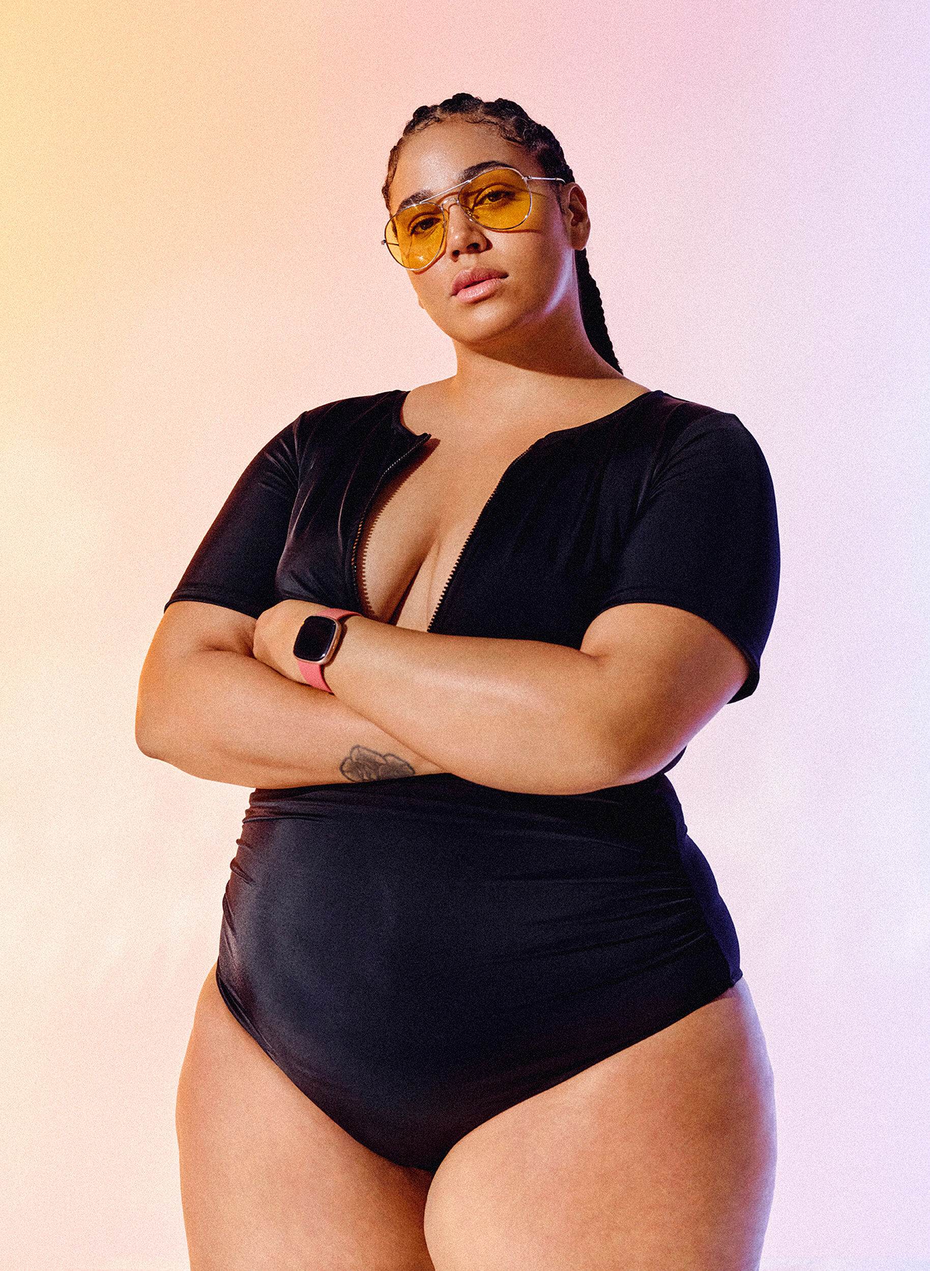 Zizzi Str&oacute;j kapielowy z zamkiem blyskawicznym i kr&oacute;tkimi rekawami, Black, Image image number 0