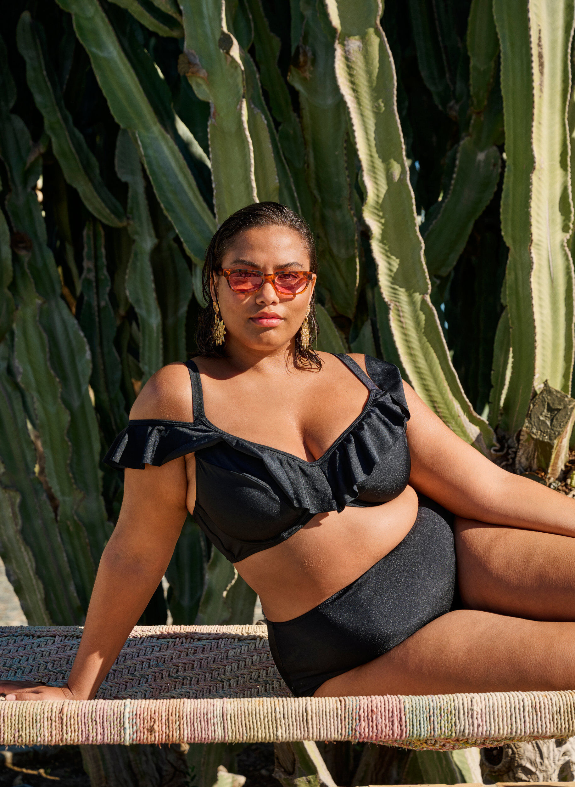 Zizzi D&oacute;l bikini z normalna talia, Czarne, Image image number 0